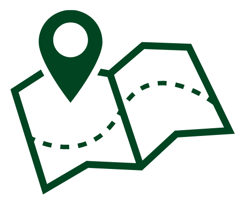 graphic icon depicting a pin on a map